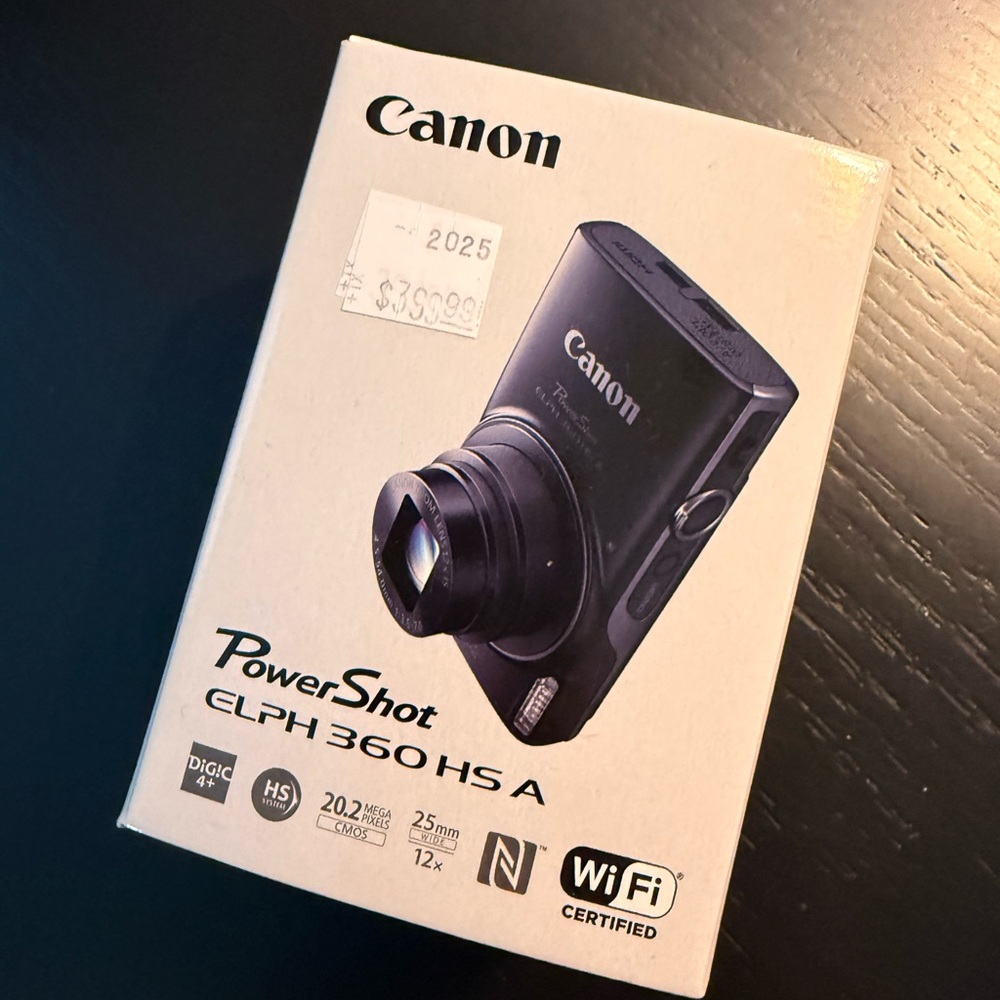 Brand New‼️Canon PowerShot ELPH 360 HS A Camera - Black